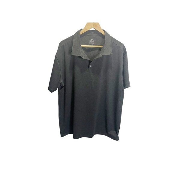 Mens Polo Shirt Performance Dri Fit Moisture Wicking 2XL Dark Gray Polo - Picture 1 of 4